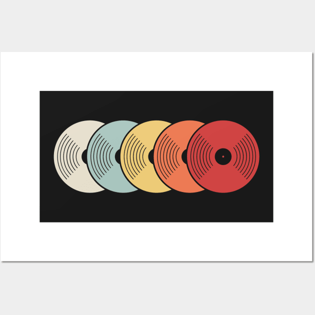 Retro Vinyl Records Wall Art by MeatMan